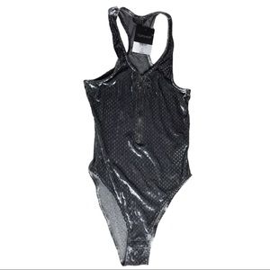 TOP SHOP crushed velvet velour bodysuit 6